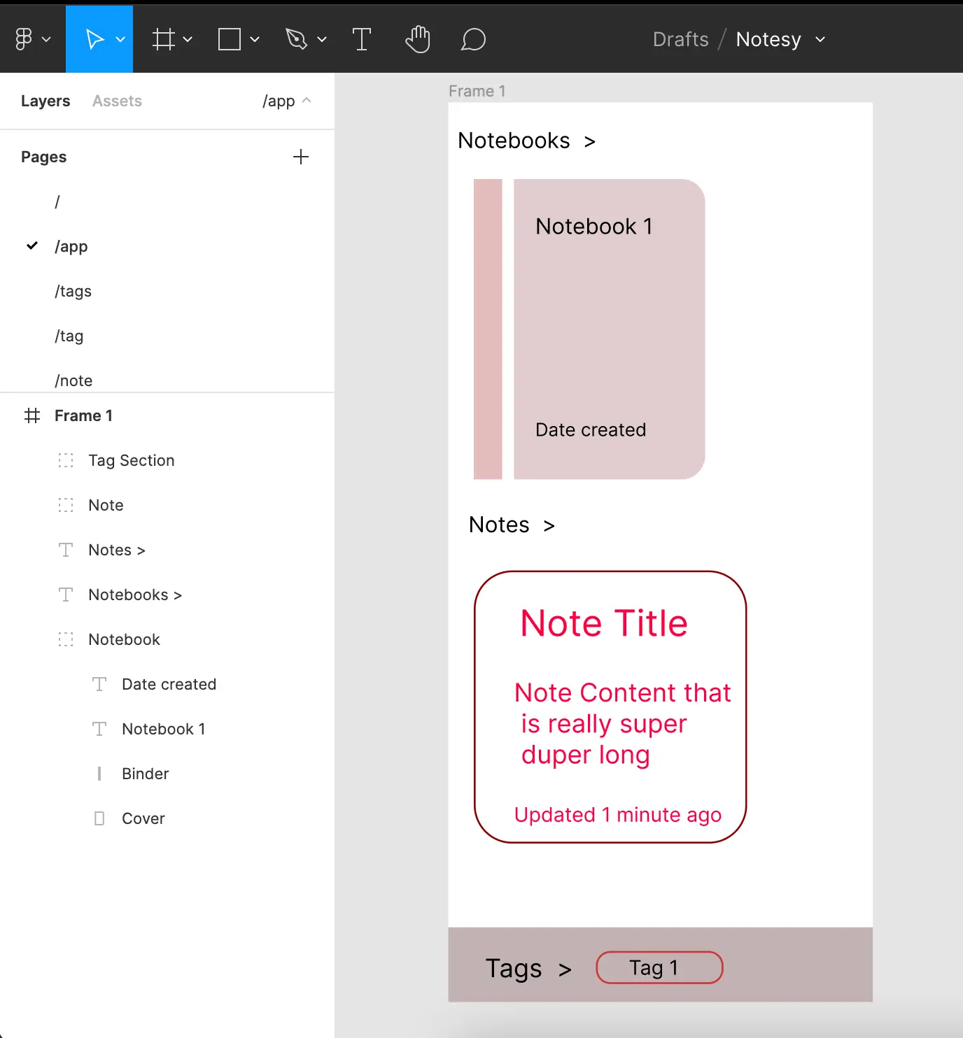 Using Figma to design an application before starting development.